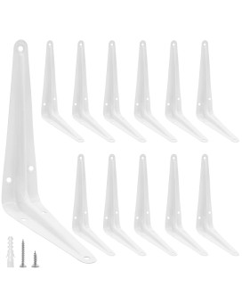 Suiwotin 12Pcs 4 Inch Shelf Brackets Heavy Duty L Bracket Shelf Corner Brace Right Angle Bracket 3X4 Inch Floating Shelf Wall