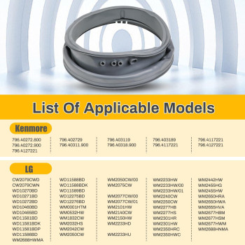 4986Er0004F Washer Door Gasket Compatible With Lg Kenmore Washers Washer Door Boot Seal With Drain Port Replacement 4986Er000