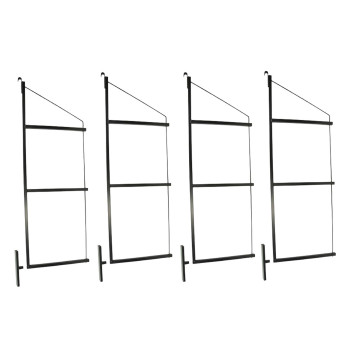 Mytee Products 4 Pack Of 3 Tier Shipping Container Shelving Bracket With 18D X 60H Black Powder Coated Steel Shelf Bra