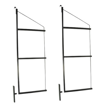 Mytee Products 2 Pack Of 3 Tier Shipping Container Shelving Bracket With 18D X 60H Black Powder Coated Steel Shelf Bra