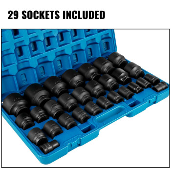 Vevor Impact Socket Set 34 Inches 29 Piece Impact Sockets 6Point Sockets Rugged Construction Crm0 34 Inches Drive Socket