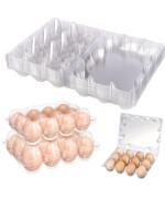 Plastic Clear Egg Carton For 6 Eggs 12Pack Egg Tray Reusable Medium Size Egg Cartons Perfect For Egg Trader Market Farmers Displ