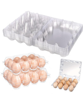 Plastic Clear Egg Carton For 6 Eggs 12Pack Egg Tray Reusable Medium Size Egg Cartons Perfect For Egg Trader Market Farmers Displ