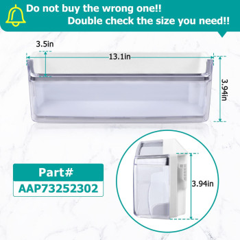 2 Pcs Aap73252302 Door Shelf Bin Left Compatible With Lg Kenmore Sears Replaces Ap5602874 Aap73252311 Aap73252306 2652315