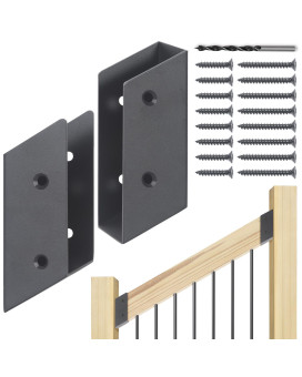 Wocepu 30 Stair Stainless Steel Deck Railing Brackets Connectors For 2X4 Actual 15X35 Railing Wood Post 4 Pair