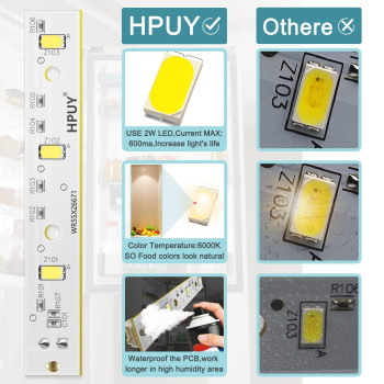 Hpuy Wr55X26671 Led Light Compatible For Ge Refrigerators Led Light Replace Ps11767930 Ap6035586 4468532 Eap11767930 2Pcs