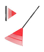 Garden Leaf Rake 60 Garden Rakes With Foldable Lightweight Steel Handle 22 Tines Plastic Head Shrub Rake Folding Yard Garde