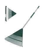 Garden Leaf Rake 60 Garden Rakes With Foldable Lightweight Steel Handle 22 Tines Plastic Head Shrub Rake Folding Yard Garde