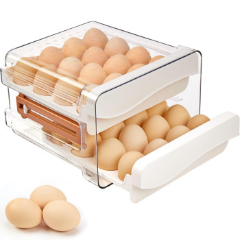 Spacy Maya Egg Storage Container For Refrigerator 32 Egg Holder For Fridge Large Capacity Egg Organizer For Refrigerator Stackab