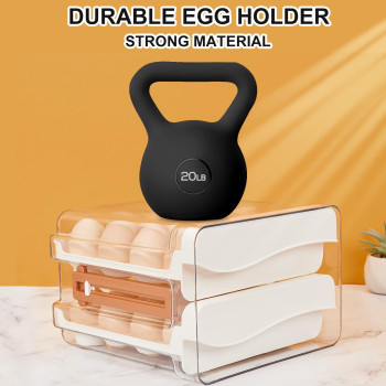 Spacy Maya Egg Storage Container For Refrigerator 32 Egg Holder For Fridge Large Capacity Egg Organizer For Refrigerator Stackab