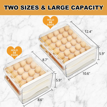 Spacy Maya Egg Storage Container For Refrigerator 32 Egg Holder For Fridge Large Capacity Egg Organizer For Refrigerator Stackab