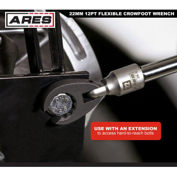 Ares 33014 12Inch Drive Flexible Crowfoot Wrench 22Mm 78Inch 12Pt Crowfoot Wrench 180 Degree Flex Head Offers 90Deg