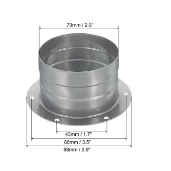 Patikil 3 Inch Duct Connector Flange Metal Straight Pipe Exhaust Hose Flange For Heating Cooling Ventilation Hvac System