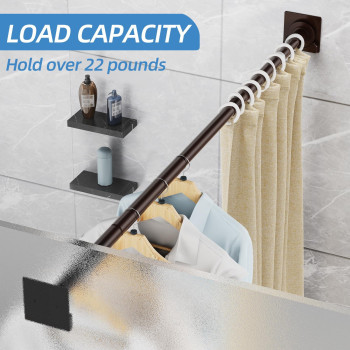 Corklatta Matte Bronze Shower Curtain Rod 1 Inch Diameter Stainless Steel Adjustable Spring Tension Rods 32 To 80 With Holders