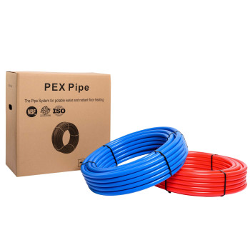 Pexb Bundle Kit 34 Inch X 150 Ft Pex Tubing 75 Ft Red 75 Ft Blue Crimper Cutter Tools 15 Pcs 34 Barb Crimp Pex Bra