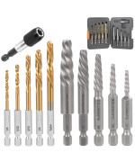 Bsuxmafg Screw Extractor Set 11 Pieces Metric Drill Bit Set Reverse Drill Bit Extractor Set For Removing Broken Screws Bolts