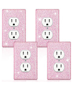 Yexiya 4 Pcs Glitter Light Switch Covers Glitter Outlet Covers Preppy Light Switch Cover Bling Wall Plate Covers Gift For Nurser