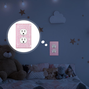 Yexiya 4 Pcs Glitter Light Switch Covers Glitter Outlet Covers Preppy Light Switch Cover Bling Wall Plate Covers Gift For Nurser