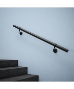 Rothley 33 Ft Industrial Ada Handrails For Indoor Stairs Metal Staircase Handrails Wall Mount Stair Handrail 16 Round Sturd