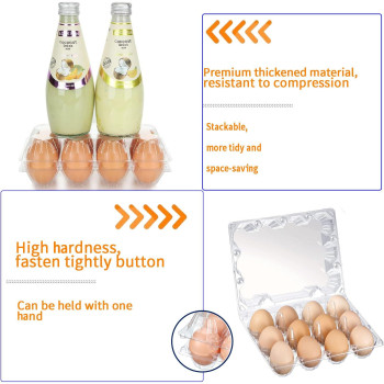 Egg Cartons 12 Packs 4X3 Egg Cartons Bulk 1 Dozen Plastic Egg Cartons Cheap Bulk Clear Empty Reusable Egg Carton Holds Up To