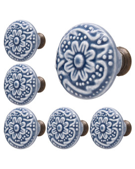 Piutouyar Light Blue Ceramic Knobs Kitchen Cabinet Knobs Retro Dresser Knobs Drawer Knobs Furniture Knobs And Pulls For Draw