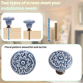 Piutouyar Light Blue Ceramic Knobs Kitchen Cabinet Knobs Retro Dresser Knobs Drawer Knobs Furniture Knobs And Pulls For Draw