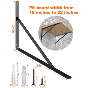 Luckin 12Pack Heavy Duty Shelf Bracket 18 Inch Fit For 18 20 24 Inch Floating Shelves L Brackets With 90 Degree Triangle 250