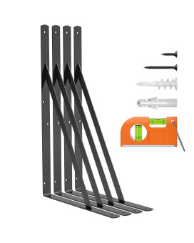 Luckin 4Pack Heavy Duty Shelf Bracket 18 Inch Fit For 18 20 24 Inch Floating Shelves L Brackets With 90 Degree Triangle 250