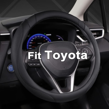 West Llama Customized Auto Car Steering Wheel Cover For Toyota Tacoma 4Runner Tundra Sequoia 15516 Inch Blacklarge Size