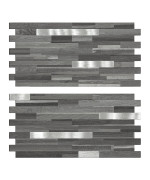 Midcard 20 Sheets Peel And Stick Backsplash Black Grey Wood Look Pvc Mixed Metal Stick On Backsplash Tiles For Kitchen