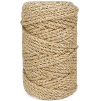 Leecogo 5Mm Jute Rope 164 Feet Heavy Duty And Thick Twine Rope For Gardening Crafting Packing Bundling And Home Decor