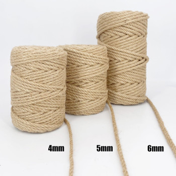 Leecogo 5Mm Jute Rope 164 Feet Heavy Duty And Thick Twine Rope For Gardening Crafting Packing Bundling And Home Decor