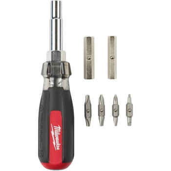 Milwaukee 11In1 Multitip Screwdriver With Square Drive Bits And 13In1 Multitip Cushion Grip Screwdriver Sets 482228802