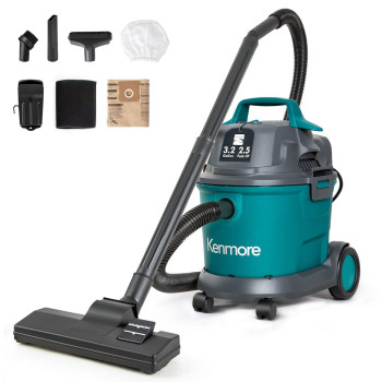 Kenmore Wet Dry Canister 32 Gallon 25 Peak Hp Shop Vacuum Cleaner With Extension Wands Tool Storage Wall Bracket For Garage