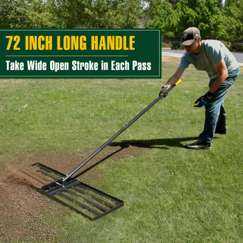 Jardineer Lawn Leveling Rake 36 Inches Yard Leveling Rake For Grass Soil Hefty Lawn Leveler Rake Heavy Duty Ground Dirt Level