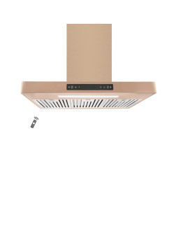 Vesta Copenhagen 800Cfm 36 Gold Stainless Steel Wall Mounted Range Hood With 6 Speeds Touchgesture Control 6 Round Vent B