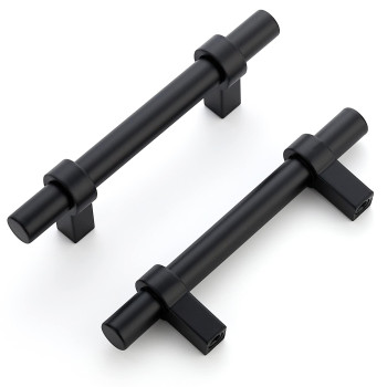 Home Expert 25 Pack Cabinet Handles 3 Inch Black Cabinet Pulls Matte Black Kitchen Cabinet Handles Drawer Pulls With Square Base