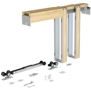 Jubest Pocket Door Frame Kit With 88Lbs Twoway Softclose Mechanism Smoothly And Quietly Easy To Install Hidden Door Kit For