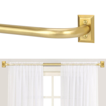 Gold Wrap Around Curtain Rods Gold Curtain Rods For Windows 48 To 84 Inch47Ft Adjustable Blackout Curtain Rod 1 Inch Diameter