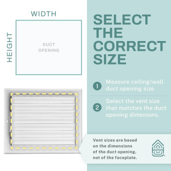 Home Intuition Ceiling Register Air Vent Covers For Home Ceiling Or Wall 14X14 Inch Duct Opening 4Way White Grille Regist