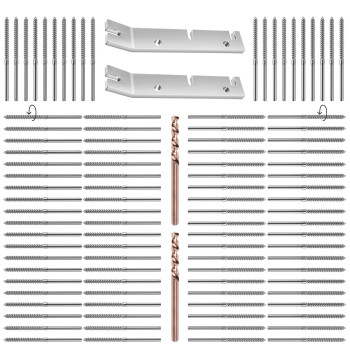 Cke 100 Pack T316 Stainless Steel Leftright Handed Thread Swage Lag Screws For Wood Post 18 Cable Deck Railing Kit Stair Rai