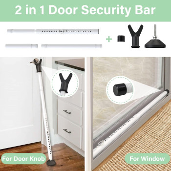 Yeyebest Sliding Door Security Bar Doorwindow Lock Security Door 1 Pack Stop Home Security Bar 2845Inch Door Jam Adjustable