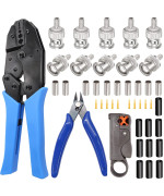 Taiss Coaxial Cable Tool Kit Bnc Crimp Tool With 10Pcs Bnc Male Crimp Connector Coaxial Cable Stripper Cutter Wire Cable Cutter