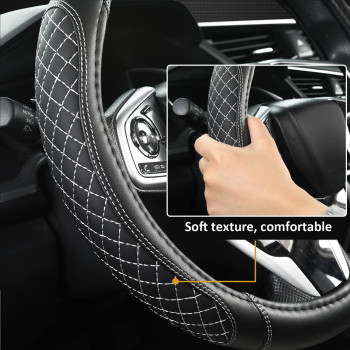 West Llama Customized Auto Car Steering Wheel Cover For Toyota Rav4 Corolla Camry Highlander Diamond Quiltedblackgraystandar