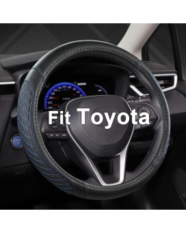 West Llama Customized Auto Car Steering Wheel Cover For Toyota Rav4 Corolla Camry Highlanderdiamond Quiltedblackbluestandard