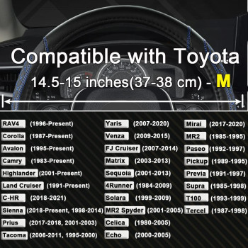 West Llama Customized Auto Car Steering Wheel Cover For Toyota Rav4 Corolla Camry Highlanderdiamond Quiltedblackbluestandard