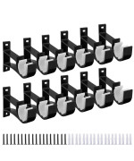 Gudui 12 Pack Curtain Rod Bracket Heavy Duty Curtain Rod Holders Black Curtain Rod Hooks For 1 Inch Drape Rods Single Curtain