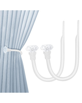 Hion Curtain Holdbacks White 2Pcs Curtain Tiebacks Wall Mounted Curtain Hooks Holders For Drapes