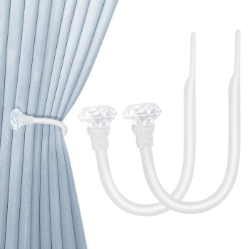 Hion Curtain Holdbacks White 2Pcs Curtain Tiebacks Wall Mounted Curtain Hooks Holders For Drapes