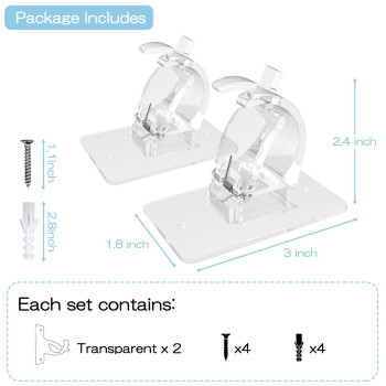 Ciemgnzoc 2Pcs No Drill Curtain Rod Brackets Selfadhesive Curtain Rods No Drilling Nail Free Adjustable Curtain Rod Holders